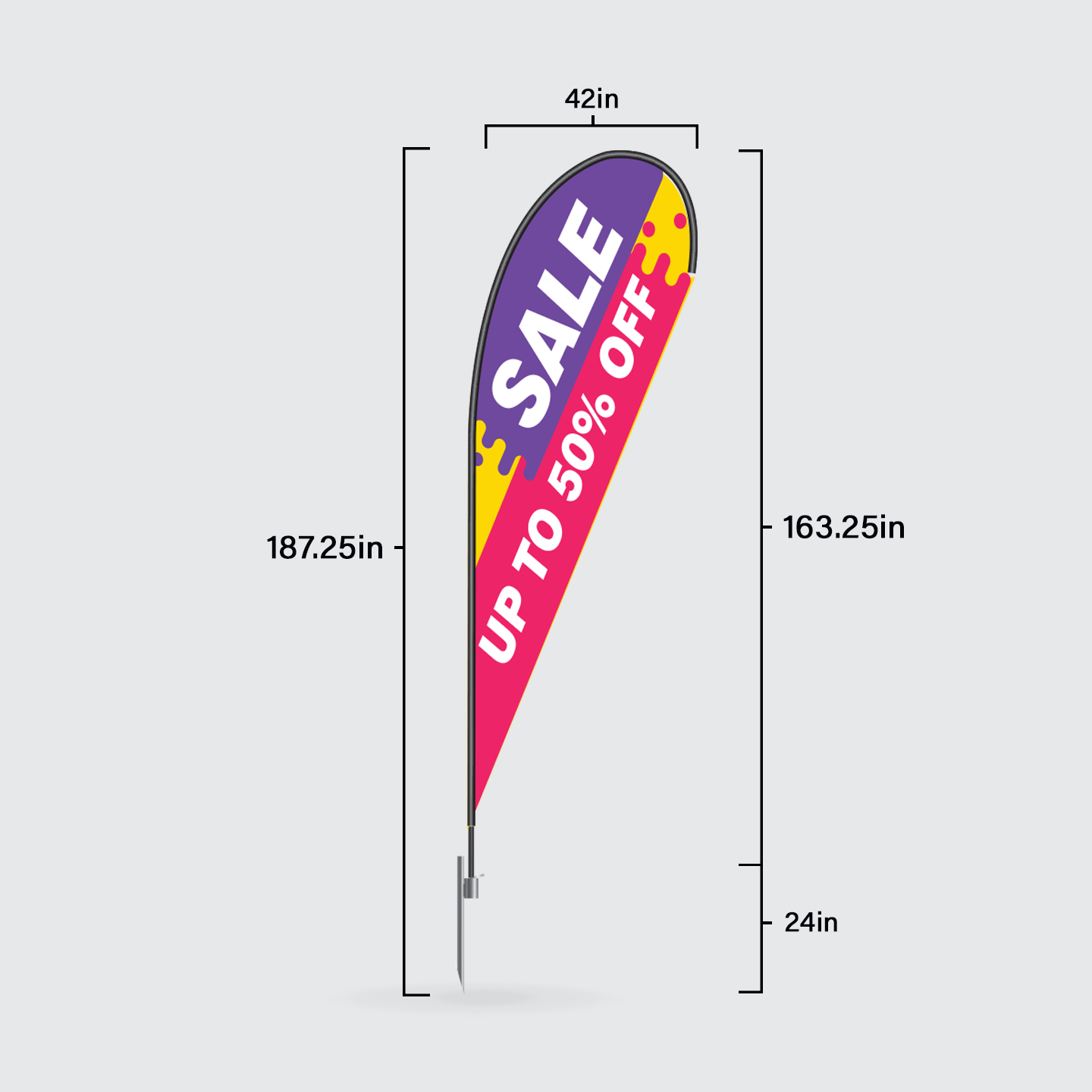 Teardrop Flag (Large 41.5" x 120")